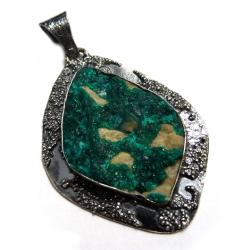 dioptaz,blask,srebrny,emerald,wiosenny,kryształy, - Wisiory - Biżuteria