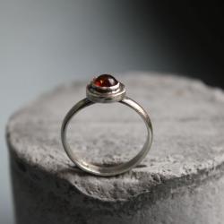 pierścionek srebro amber bursztyn - Pierścionki - Biżuteria
