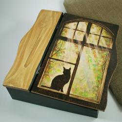 pudełko,okno,jesienne - Pudełka - Wyposażenie wnętrz