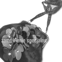 torebka na bigiel,kwiaty,czarna torebka - Na ramię - Torebki