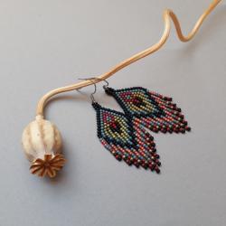 kolczyki indiańskie,z frędzlami - Kolczyki - Biżuteria