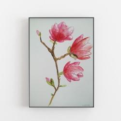 magnolie,akwarela - Obrazy - Wyposażenie wnętrz