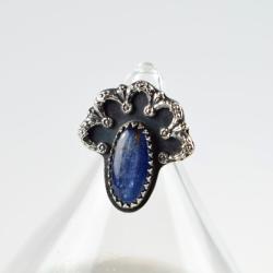 pierścionek,retro,kianit,niebieski,regulowany - Pierścionki - Biżuteria