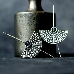 srebrne kolczyki egipskie,kolczyki półksiężyce - Kolczyki - Biżuteria
