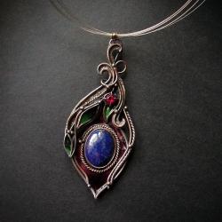 orientalne naszyjnik z lapisem lazuli - Naszyjniki - Biżuteria