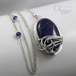granatowy,unikalny naszyjnik,Lapis Lazuli - Naszyjniki - Biżuteria
