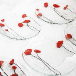 talerzyki deserowe szkło stapiane szklane prezent - Ceramika i szkło - Wyposażenie wnętrz