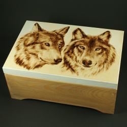 wilki,wypalanie,przyroda - Pudełka - Wyposażenie wnętrz