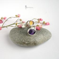 pierścionek z fioletowym kamieniem - Pierścionki - Biżuteria