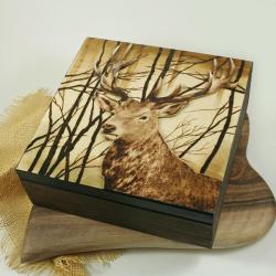 jeleń,pudełko,las - Pudełka - Wyposażenie wnętrz