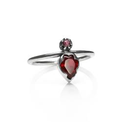 z rubinem,rubinowy pierścionek,czerwony kamień - Pierścionki - Biżuteria