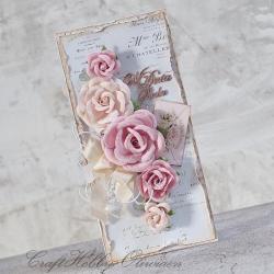 ślub,kwiaty,róże,list - Kartki okolicznościowe - Akcesoria
