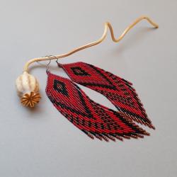 kolczyki,długie,indiańskie,kolorowe,z frędzlami - Kolczyki - Biżuteria