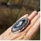 Pierścionki duży srebrny pierścień z dendrytowym