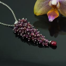 naturalne rubiny,unikat,kaskada,rubiny - Naszyjniki - Biżuteria
