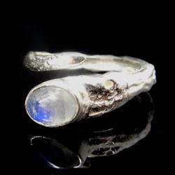 kamień księżycowy,blask,srebrny,szarości,błękit, - Pierścionki - Biżuteria