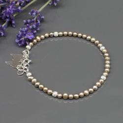 bransoletka,perły naturalne,motyl - Bransoletki - Biżuteria