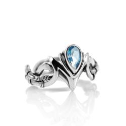 topaz,błękitny,srebrny,pierścionek - Pierścionki - Biżuteria