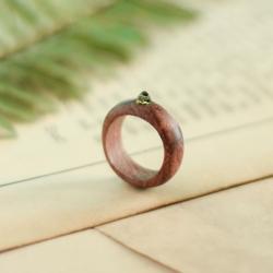 pierścionek z peridotem,mahoniowy pierścionek - Pierścionki - Biżuteria