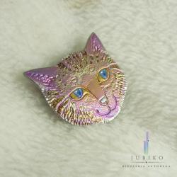 tytan,broszka,kot,biżuteria artystyczna - Broszki - Biżuteria