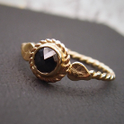 Pierścionki złoty pierścionek z czarnym diamentem