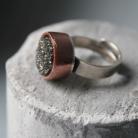 Pierścionki pierścionek srebro miedź agat druza